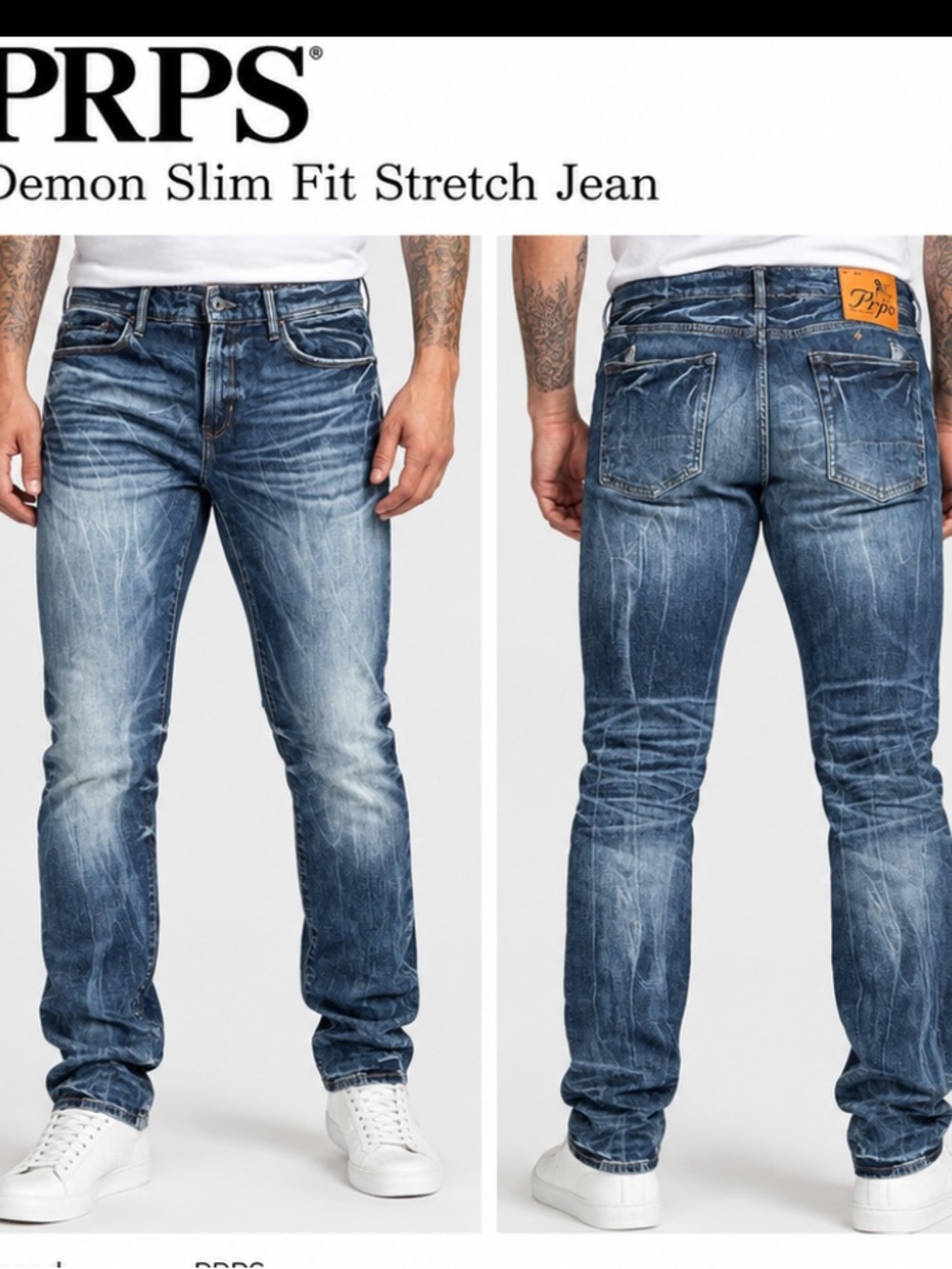 Prps men's Blue Washed Slim Jeans size 38